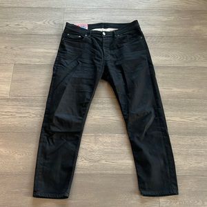 Mens black button fly acne denim size 32